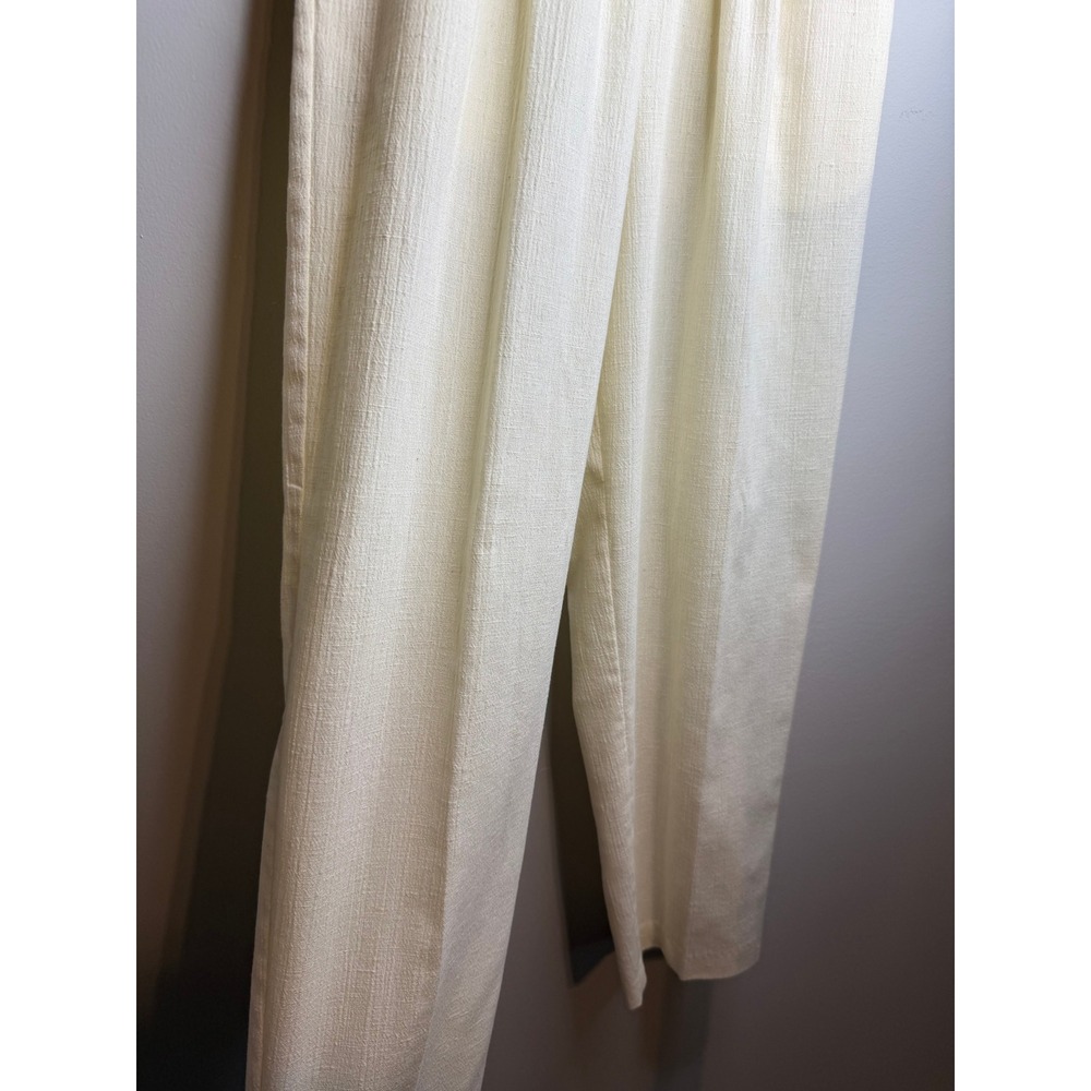 Alfred Dunner Vintage Cream Linen Blend High Rise Elastic Waist Pants sz 10 USA - Picture 5 of 7